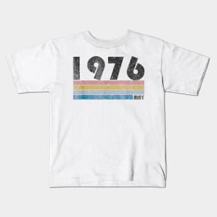 44st Birthday Gift Retro Born in May of 1976 Kids T-Shirt